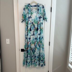 Jade Blue and Green Maxi dress